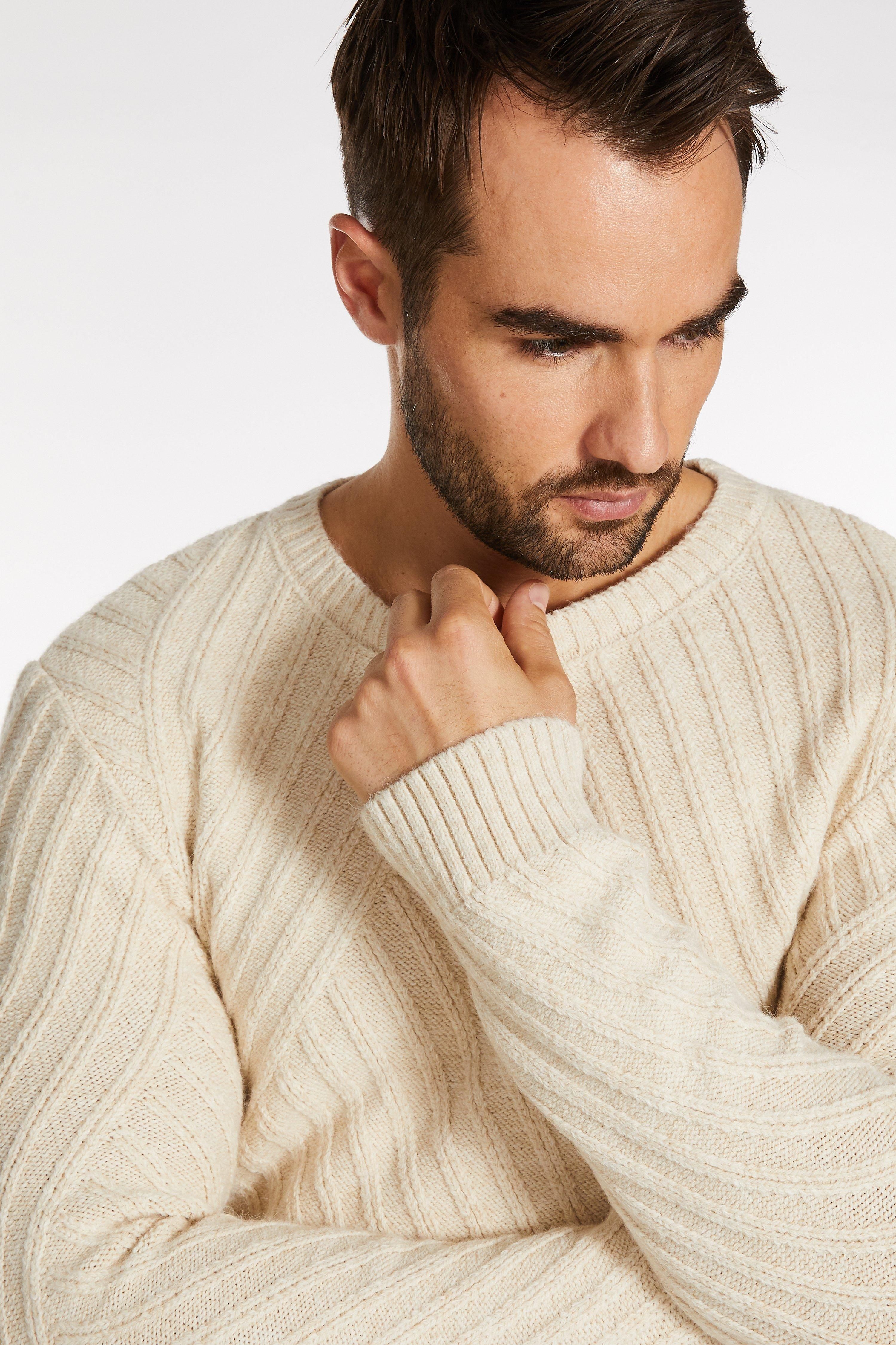 Knitted Style  	Crew Neck  	Ribbed Detail  	Soft Touch Fabric