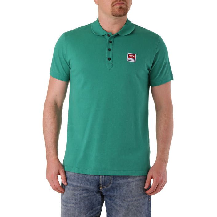 Brand: Diesel Gender: Men Type: Polo Season: Spring/Summer  PRODUCT DETAIL • Color: green • Pattern: plain • Fastening: buttons • Sleeves: short • Collar: classic  COMPOSITION AND MATERIAL • Composition: -100% cotton  •  Washing: machine wash at 30°