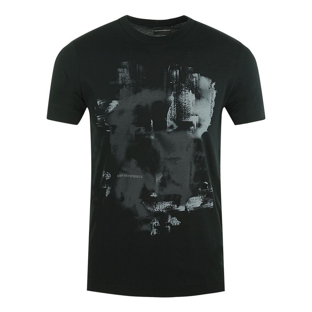 Emporio Armani Abstract Print Black T-Shirt