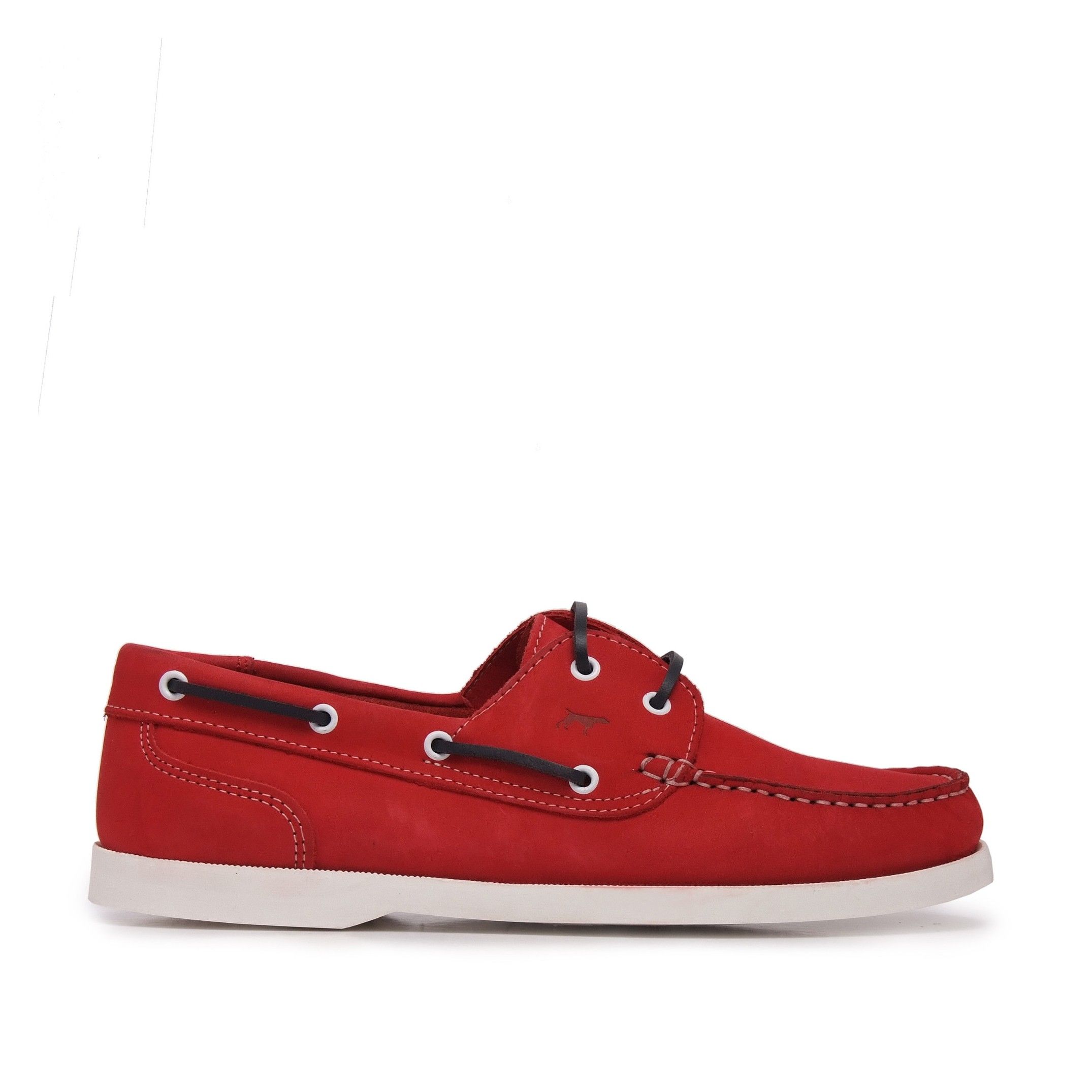 Lace up boat sport shoes. Upper leather nubuck. Inner: leather. Insole: leather. Sole: Non -skid rubber MADE IN PORTUGAL.