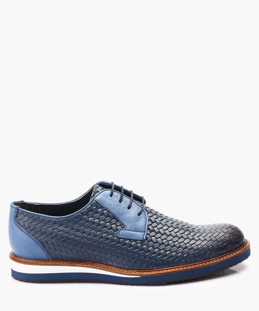 Blue leather Derby shoes