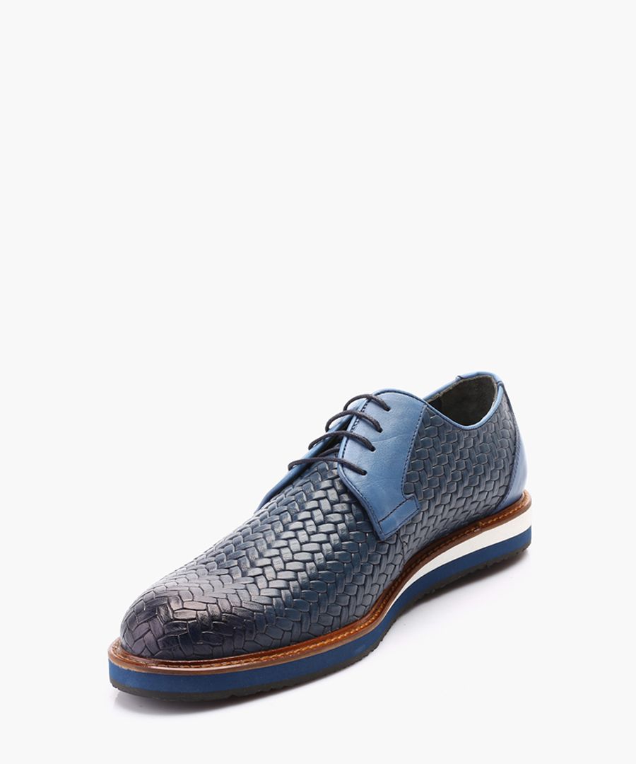 Blue leather Derby shoes