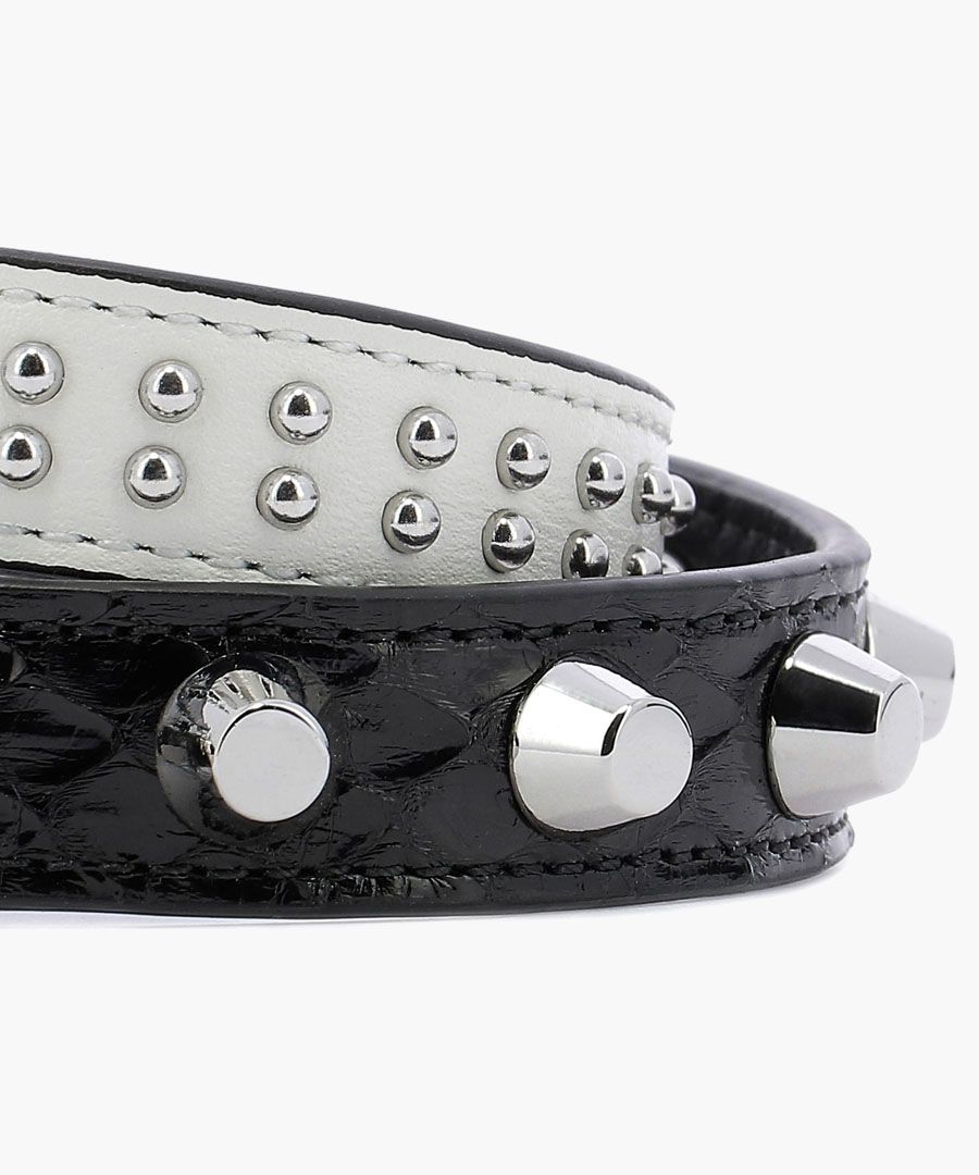 Black studded leather bracelet
