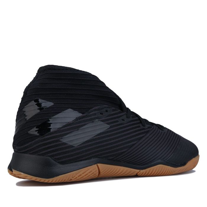 Mens adidas Nemeziz 19.3 Indoor Football Trainers in black.- Textile upper with mid cut ankle.- Lace closure.- Mid- cut finish.- Full length EVA midsole. - Regular fit .- Rubber outsole. - Textile Upper  Textile Lining  Synthetic Sole.- Ref.: F34413