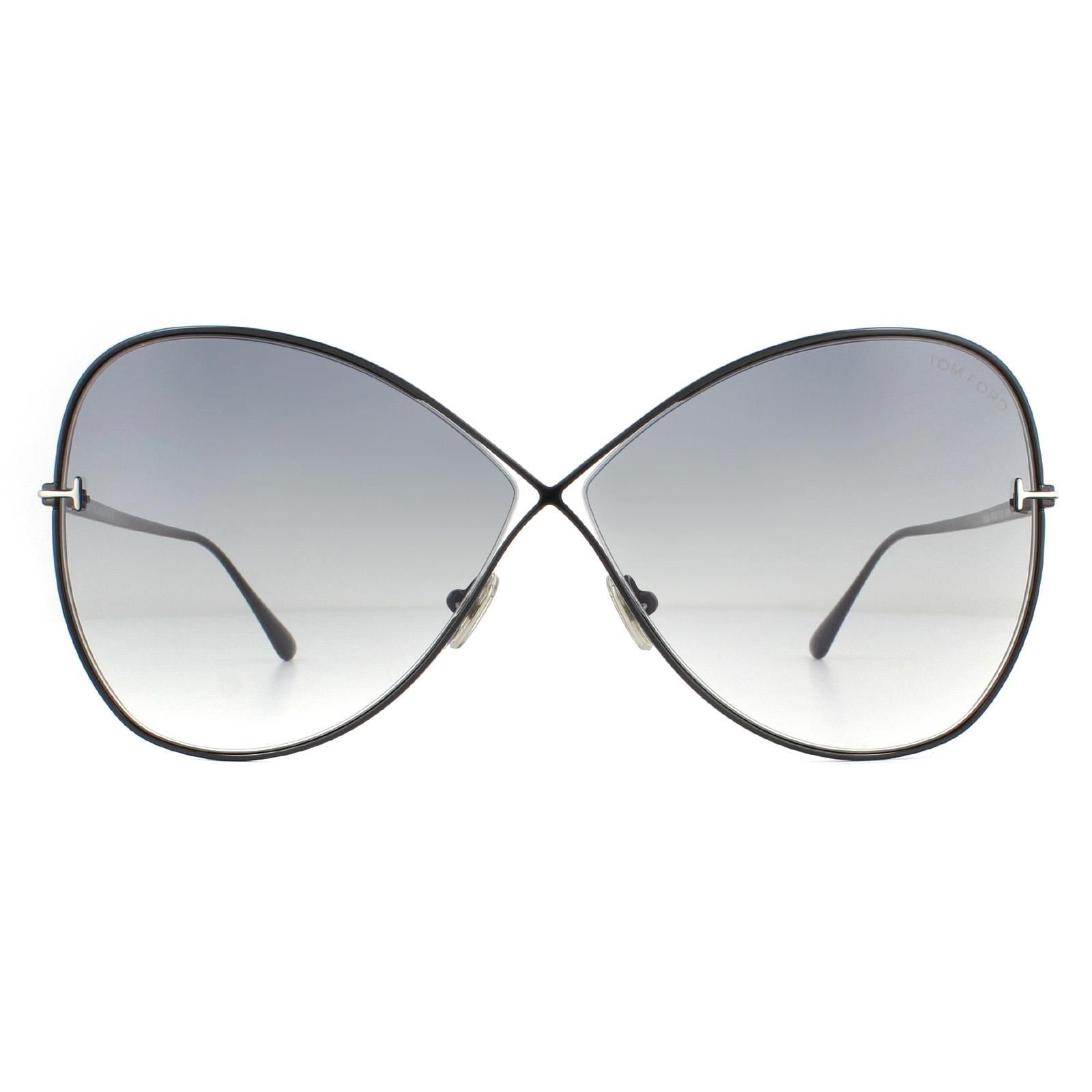 Tom Ford Sunglasses Nickie FT0842 01B Shiny Black Smoke Gradient