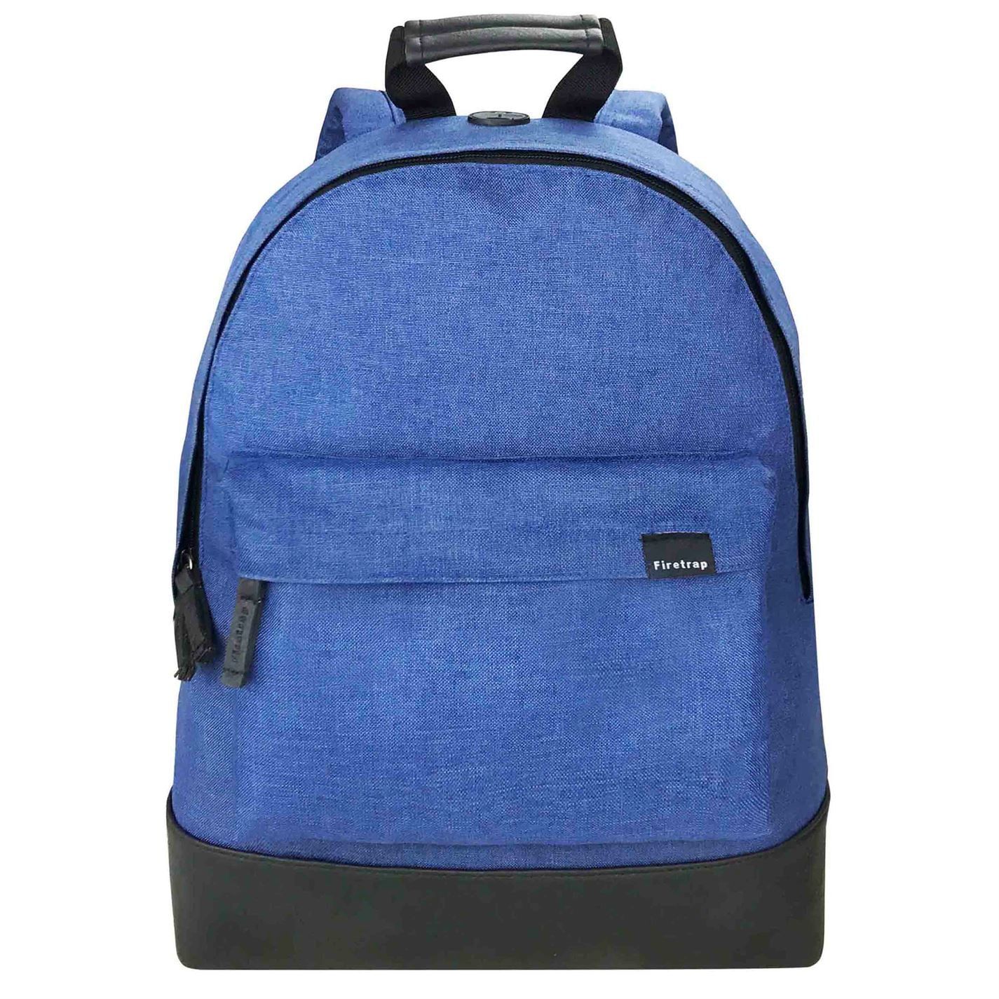 <strong>Firetrap Classic Backpack</strong><br><br> The <Strong>Firetrap Classic Backpack</strong> is perfect for everyday use with a large main zipped compartment that is perfect for all your essentials on the go! This <Strong>backpack</strong> has two padded and adjustable shoulder straps for added comfort complete with an outer zipped pocket and the Firetrap logo.<br>> This product may have slight cosmetic differences from the image shown due to assorted colours or updated seasonal collections<br>> <strong>Backpack</strong><br>> Zipped fastenings<br>> Padded shoulder straps<br>> Adjustable<br>> Carry handle<br>> Padded back<br>> Front zipped pockets<br>> Firetrap logo<br>> H42 x W30 x D10cm<br>> Wipe clean with a damp cloth