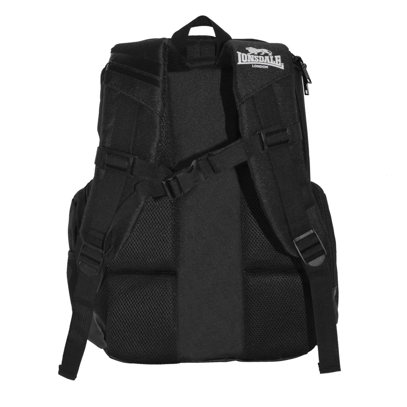 <strong>Lonsdale Niagara Backpack</strong><br><br> Great for travelling this Lonsdale Niagara Backpack features eight pockets one of which in a phone pocket and another inside, offering plenty of room for storing your goods. This Lonsdale backpack includes secure, adjustable and padded straps to ensure your comfort and security.<br>> Lonsdale backpack<br>> Eight pockets including one interior and phone pocket<br>> Headphone port to top pocket<br>> Padded, adjustable straps<br>> Lonsdale branding<br>> W34 x D19 x H38cm