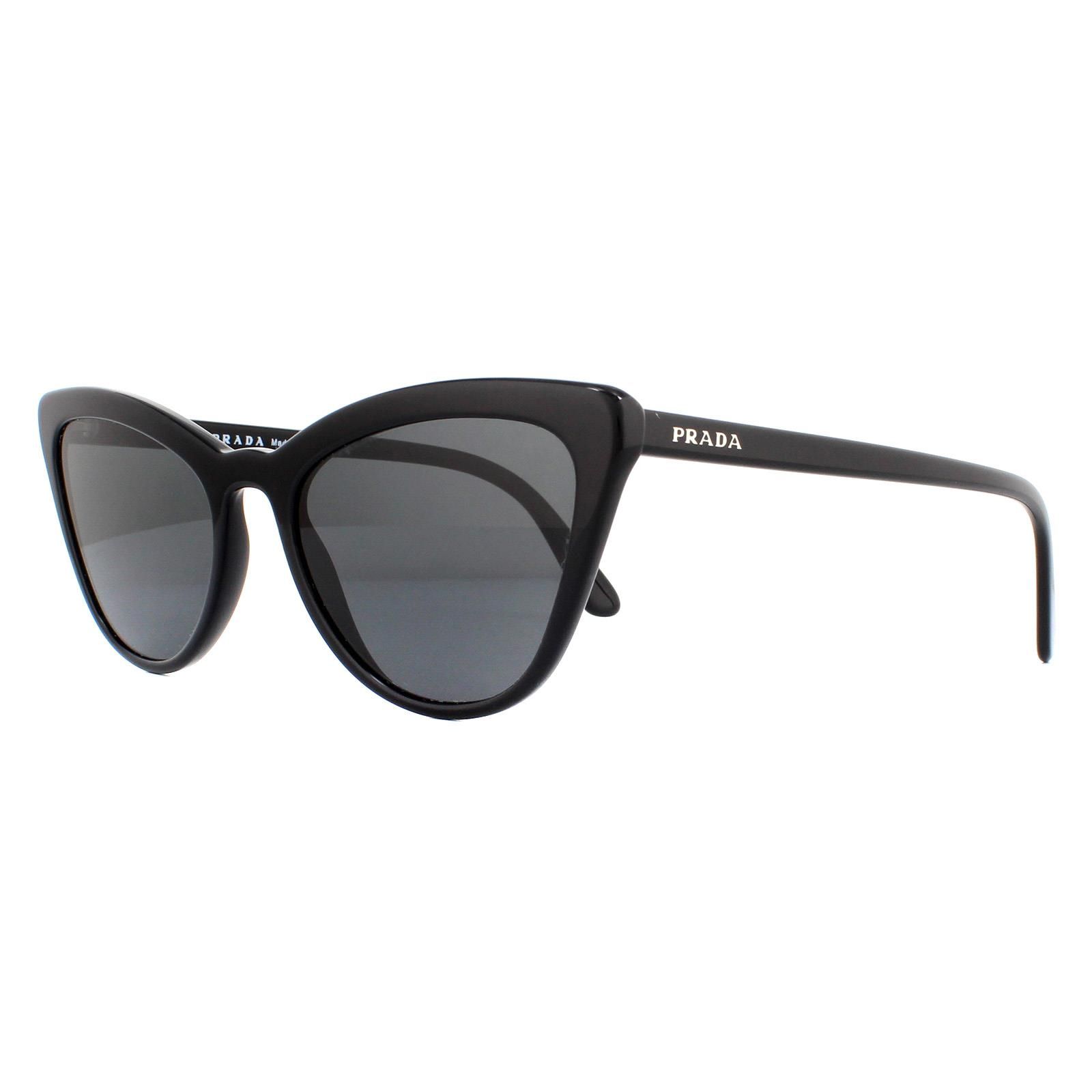 Prada Sunglasses PR01VS 1AB5S0 Shiny Black Grey