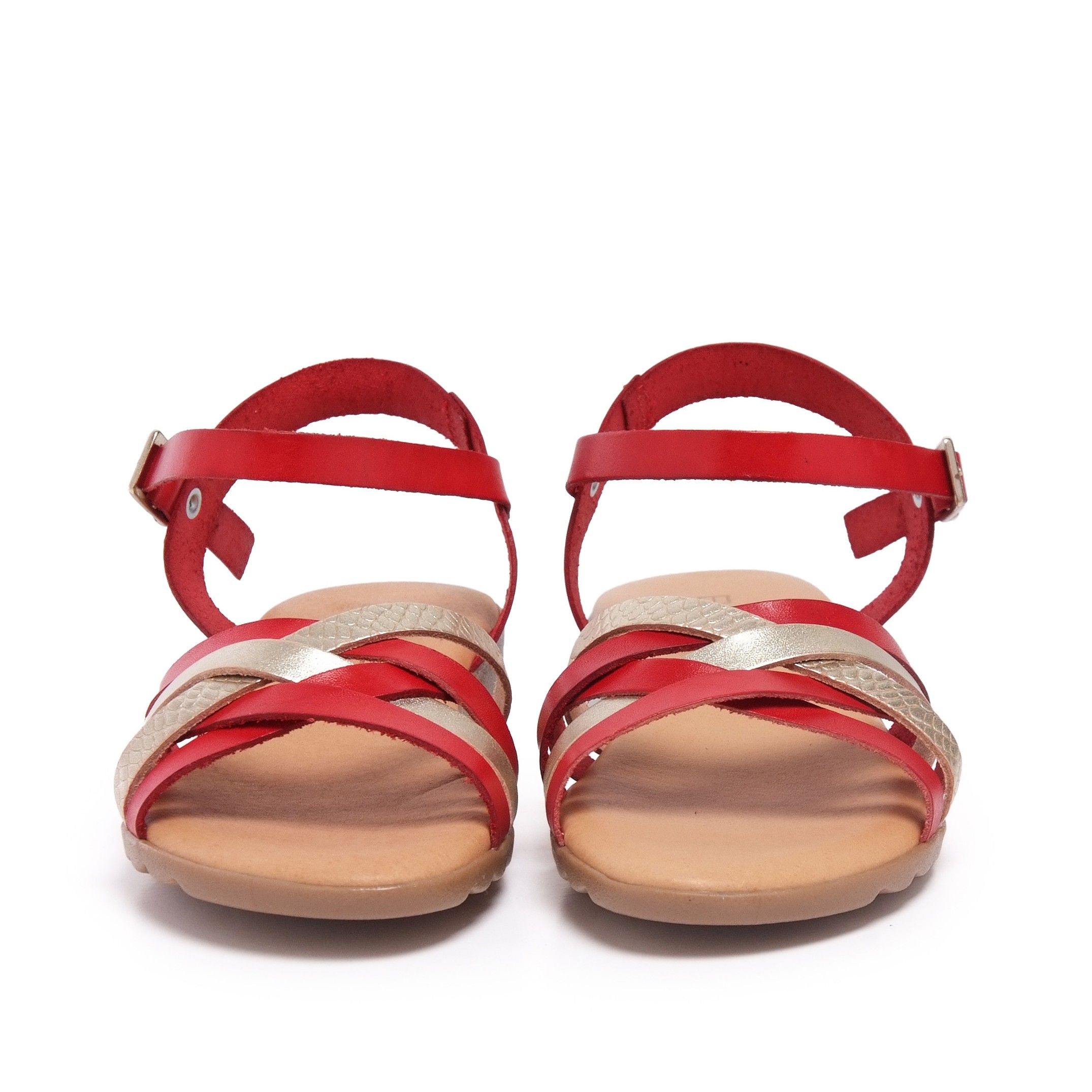 Red Leather Sandals Flip Flop Women Eva Lopez