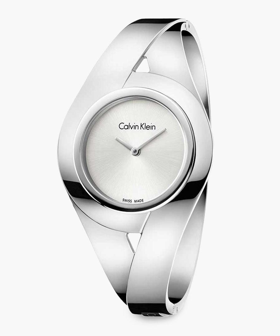 Silver-plated and white watch