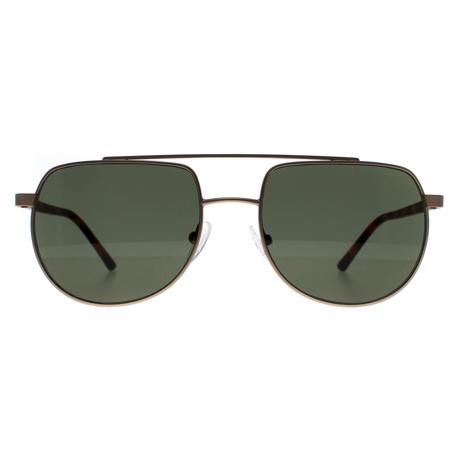 Calvin Klein Aviator Mens Matte Light Gold Green Ck20301s 2265