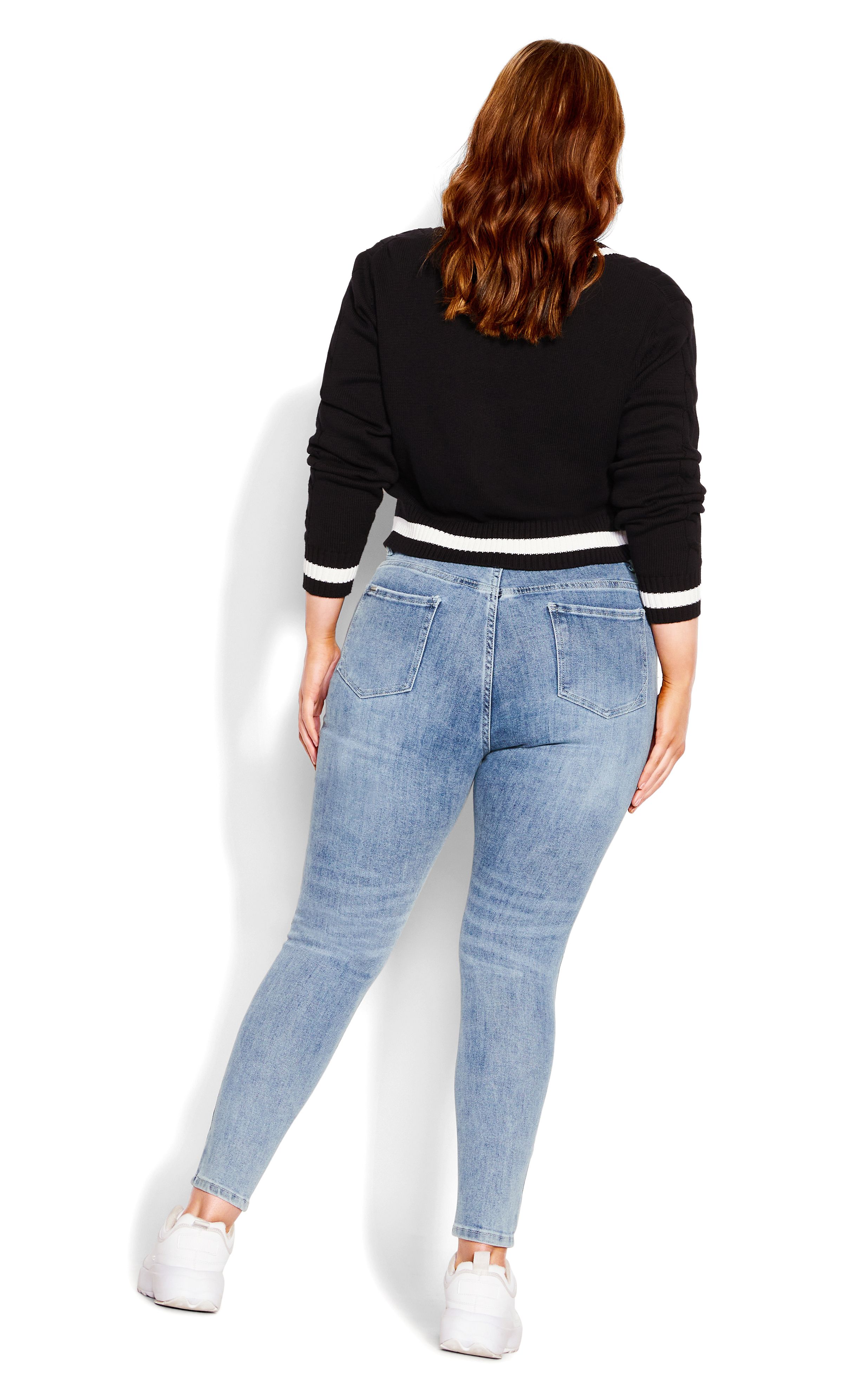 Keep chic and sassy this season in our Asha Sassy Rips Jean! Offered in our Asha fit, these jeans are perfect for an apple body shape, featuring a flattering high rise cut, svelte skinny leg and killer rip detail. Key Features Include: - Asha: the perfect fit for an apple body shape - High rise - Double button & zip fly closure - Belt-looped waistline - 5-pocket denim styling - Stretch cotton blend fabrication - Distressed detail - Skinny leg - High denim fibre retention to maintain shape - Signature Chic Denim hardware throughout zips, buttons and rivets - Full length Rock a biker-chic aesthetic with a vintage graphic tee, leather jacket and trendy combat boots!