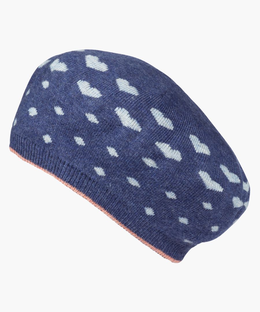 Blue heart printed hat