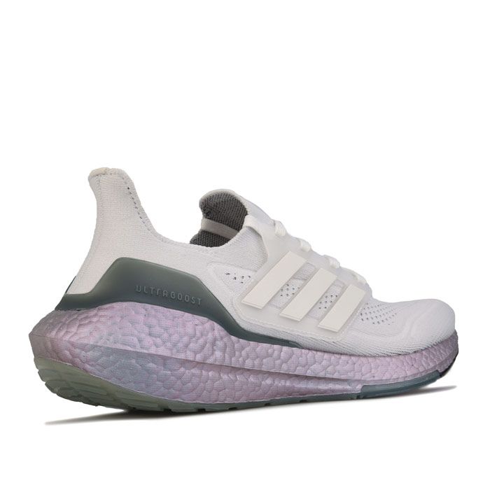Mens adidas Ultraboost 21 Running Shoes in off white.- adidas Primeknit textile upper.- Lace closure. - Sock like fit. - Boost midsole. - Supportive heel counter.- Stretchweb outsole with Continental™ Rubber.- Textile upper and lining  Synthetic sole.- Ref: FY0383