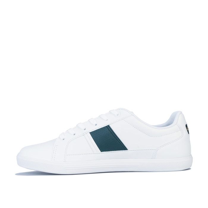 Mens Lacoste Europa 120 Trainers in Black Green. – Low-profile trainers. – Padded ankle collar. – Vulcanised midsole. – Ortholite cushioned insole. – Lacoste Croc logo embroidered to the sidewalls. – Branding to tongue and heel. – Leather and Synthetic Upper – Textile lining – Synthetic sole. – Ref: 7-35SPM00501R5