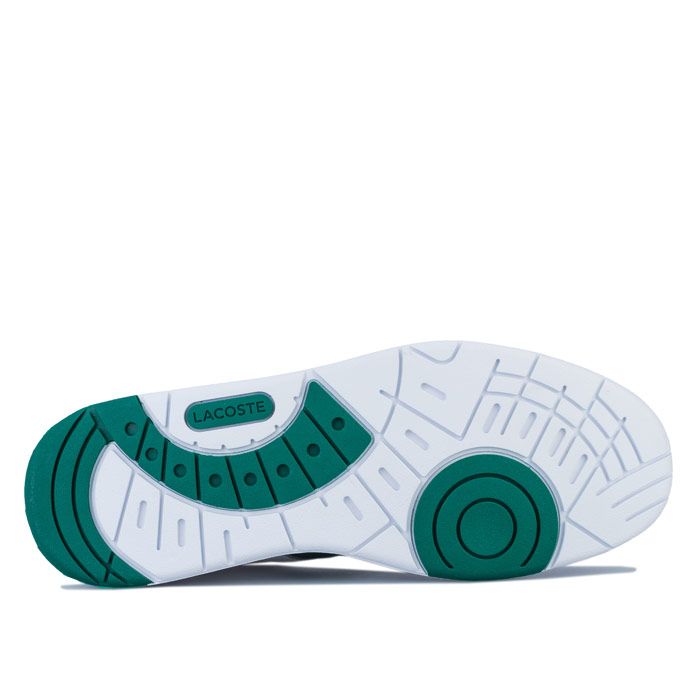 Men/'s Lacoste Thrill Leather Lace up Comfort Trainers in White