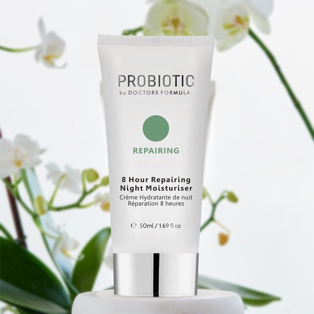 WHAT IS IT: Doctors Formula Probiotic 8 Hour Repairing Night Moisturiser 50ml
During the night, skin’s trans-epidermal water loss is higher, meaning your skin releases more of its moisture while you’re sleeping. Therefore night time is the best time to apply our Night Moisturiser which has a higher concentration of active ingredients compared to our Day Moisturiser.
Skin’s cell regeneration is also heightened overnight with cell regeneration peaking between 11pm and 4am. Our 8 Hour Repairing Night Moisturiser will assist with maximising this. 
KEY BENEFITS:
Delivers long lasting hydration
Smoothens complexion
Boosts radiance for a youthful looking plump skin
Wake up with the skin feeling hydrated, balanced and strong