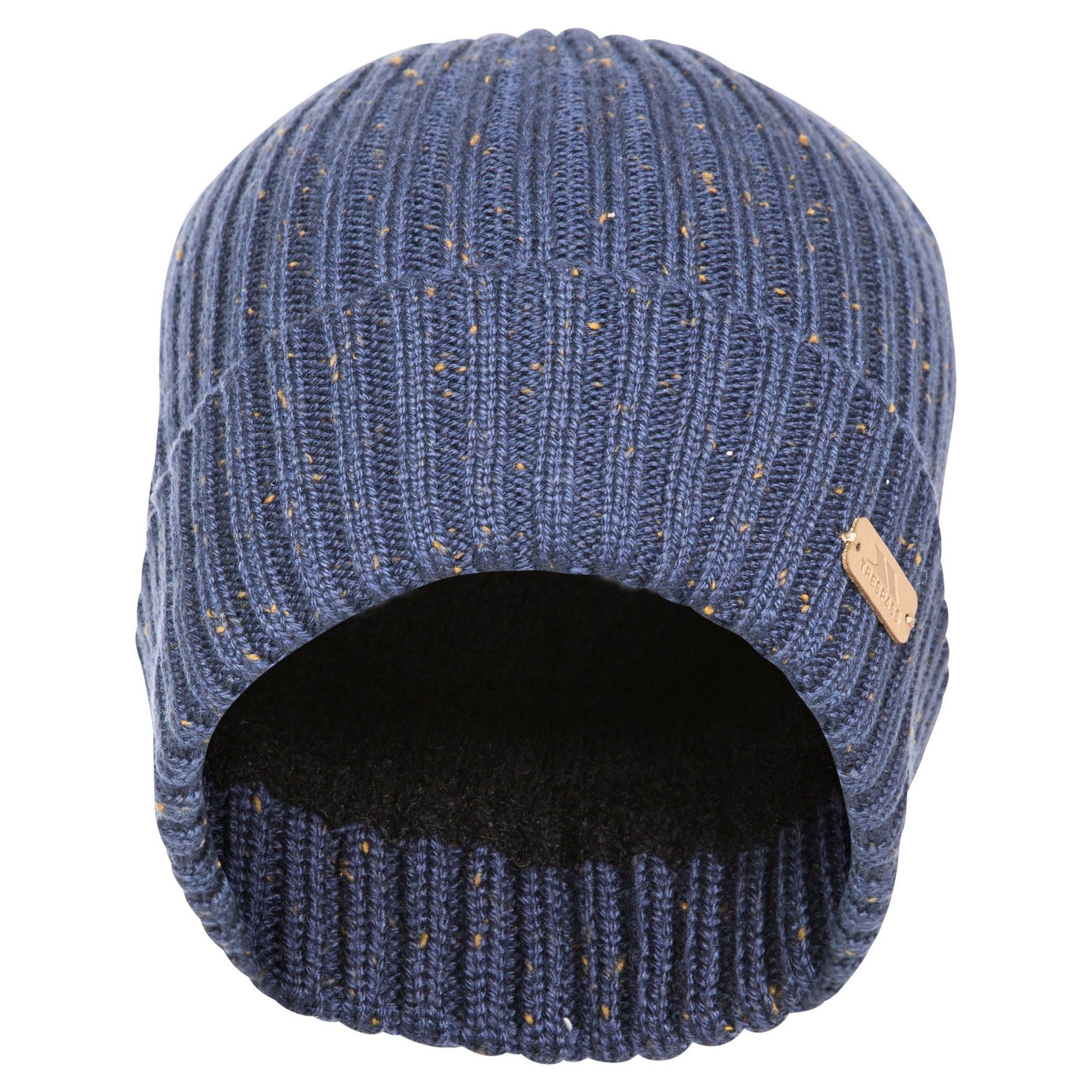 Outer: 100% Acrylic, Lining: 100% Polyamide. Knitted slouch hat. Soft chenille lining. Leatherette badge.