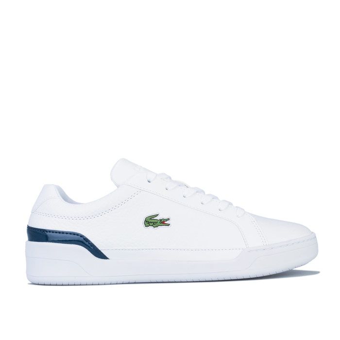 Mens Lacoste Challenge 220 Trainers in white and navy.<BR><BR>- Iconic Lacoste Crocodile logo to the side.<BR>- Central lace fastening.<BR>- Contrast navy detailing to the heel.<BR>- Ortholite foam technology. The secret to comfort and performance.<BR>- Leather and synthetic upper. Textile lining. Synthetic sole.<BR>- Ref: 7-39SMA0072042