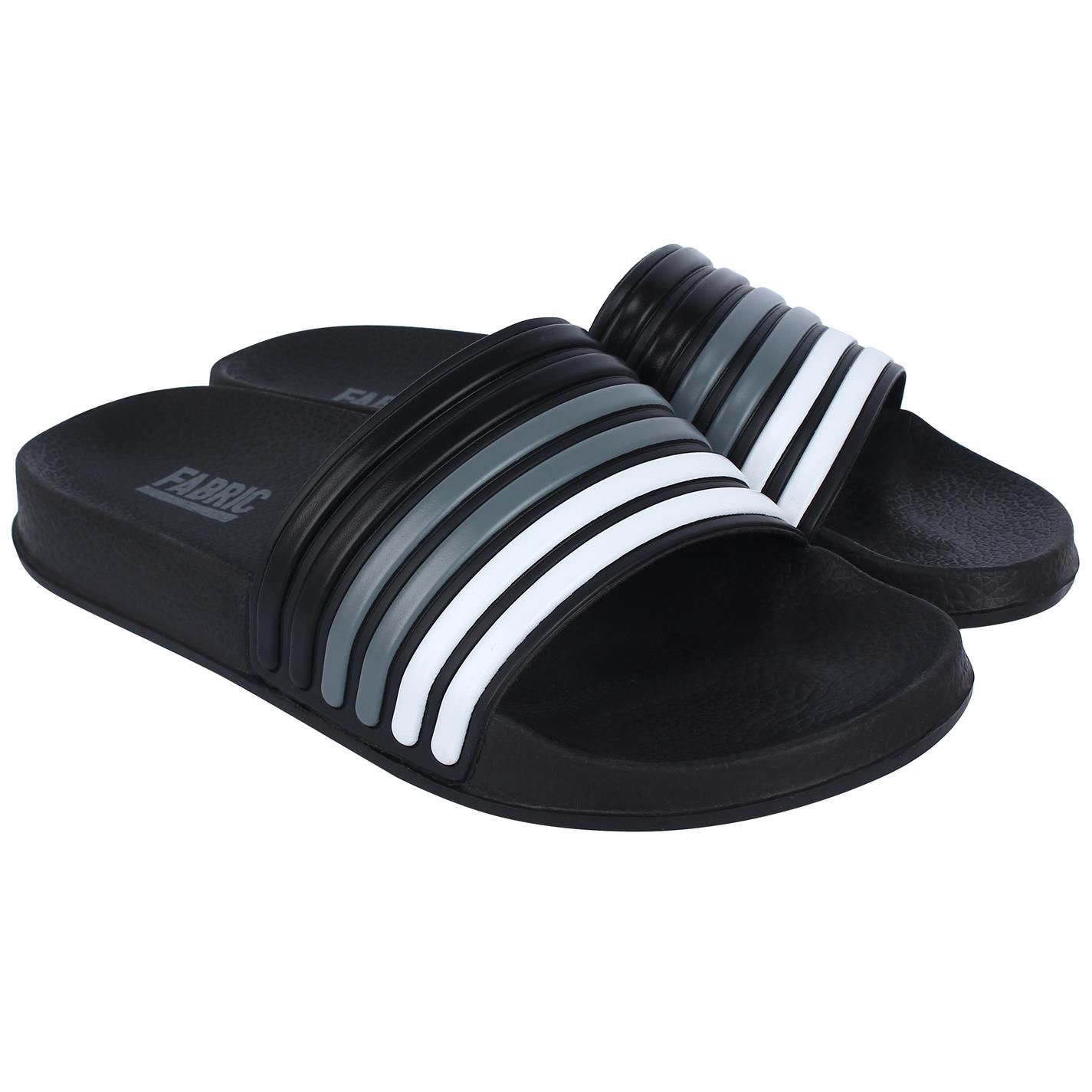 Fabric Childrens Sliders - Refresh your little one's summer footwear collection with the Fabric Childrens Sliders, crafted with a wide strap across the forefoot, teamed with a contoured footbed that ensures all day comfort. A gradient stripe design to the strap along with the classic Fabric branding completes the look.