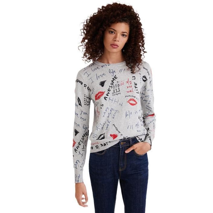 Brand: Desigual
Gender: Women
Type: Knitwear
Season: Spring/Summer

PRODUCT DETAIL
• Color: grey
• Pattern: print
• Fastening: slip on
• Sleeves: long
• Neckline: round neck

COMPOSITION AND MATERIAL
• Composition: -100% cotton 
•  Washing: machine wash at 30°