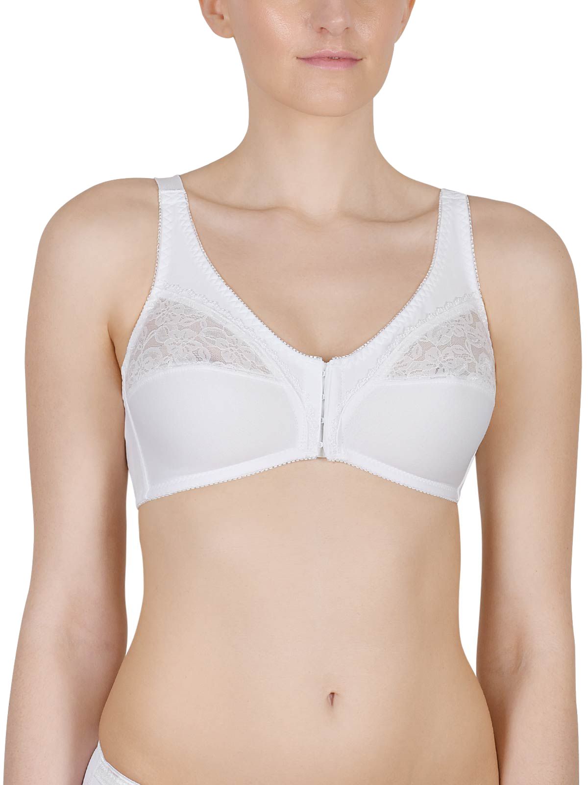 Naturana Front Fastening Bra. With no padding and wire free cups. The product is recommended for hand wash only.