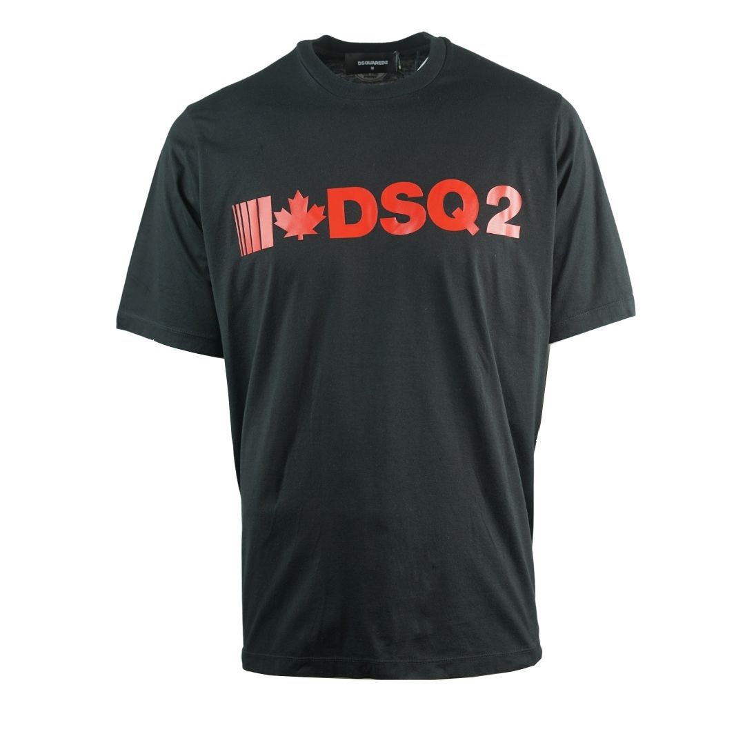 Dsquared2 DSQ2 Slouch Fit Black T-Shirt. Short Sleeved Black Tee. Slouch Fit Style, Designed To Fit Large. Size Down For A More Regular Fit. 100% Cotton. S74GD0568 S22427 900