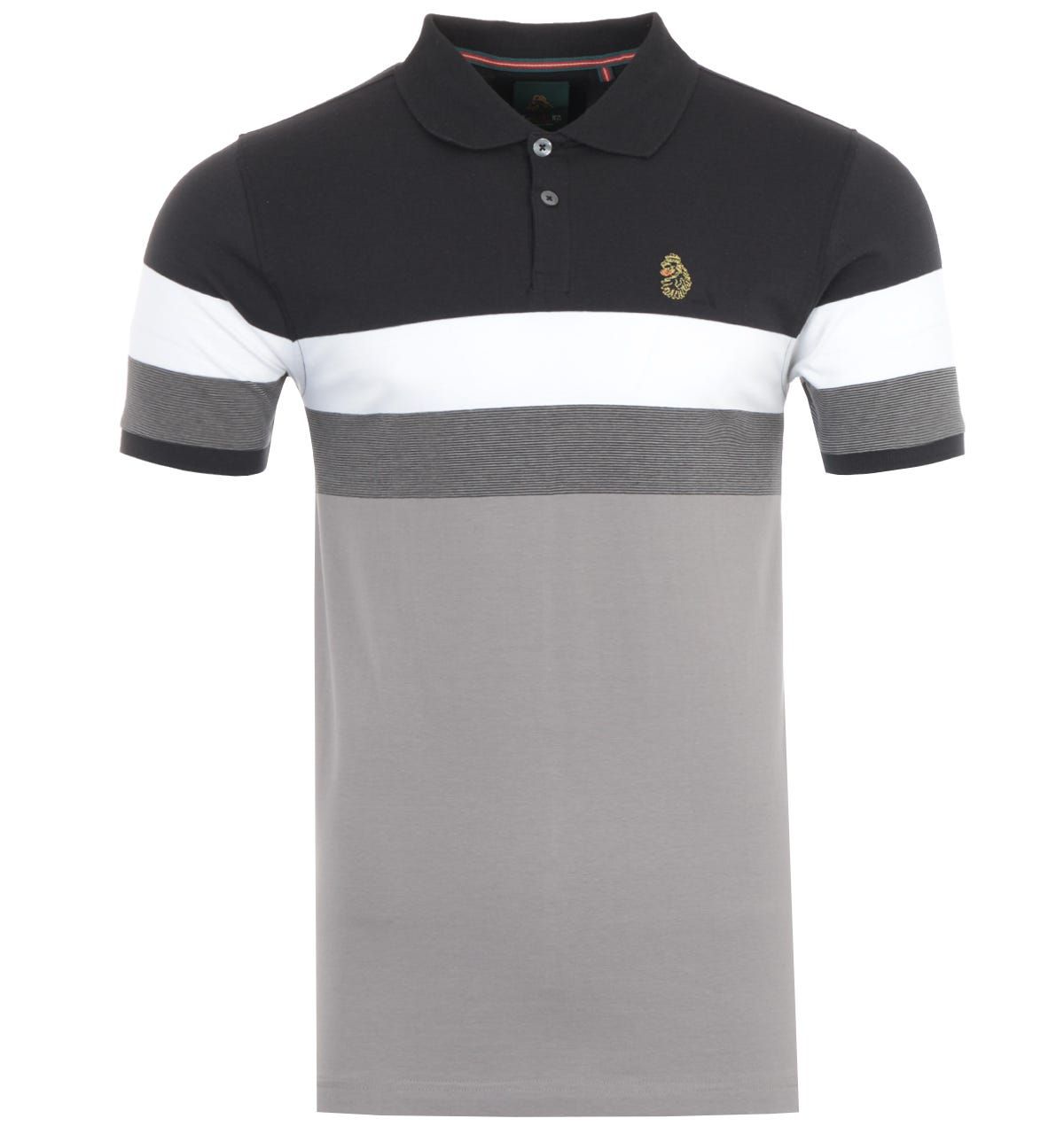 Luke 1977 is, without a doubt, the go-to brand if you\'re after well crafted, witty and masculine products. Finished with the signature Luke Lion logo, you\'re looking at one of the UK\'s top contemporary menswear brands.The Shuffle Polo Shirt is crafted from a soft stretch cotton jersey. In a classic polo shirt design with a colour block pattern with wide and thin contrasting stripes across the chest. Featuring a two button placket and short sleeves. Finished with the iconic Luke Lion embroidered at the chest.Regular FitStretch Cotton JerseyRibbed Polo CollarTwo Button PlacketShort SleevesColorblock Stripe DesignVented SeamsLuke 1977 BrandingStyle & Fit:Regular FitFits True to SizeComposition & Care:96% Cotton4% ElastaneMachine Wash