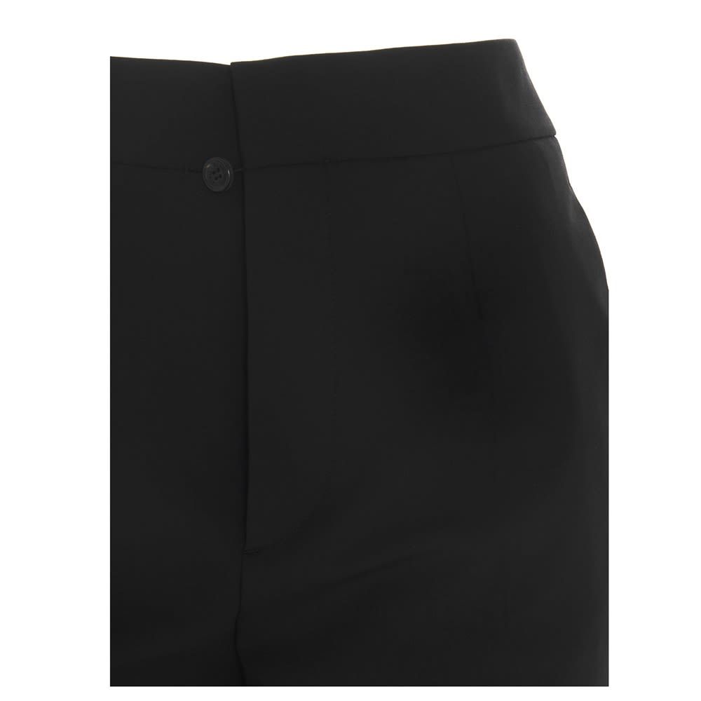Dsquared2 stretch cotton trousers with super high waist, button fly , rear buckle and center pintuck.