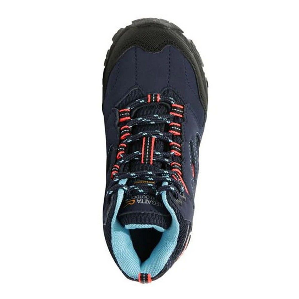 85% Polyurathane, 15% Polyester. Childrens hiking boots made of Isotex waterproof material. Seam sealed with internal membrane bootee liner. Hydropel water resistant technology. Enclosed hardwear for reduced trip hazard. Abrasion toe and heel bumpers. EVA comfort footbed. Stabilising shank technology - (sizes 13 UK Child/32 EU and above). Internal EVA Pocket for underfoot comfort and reduced weight. New rubber outsole with self cleaning properties, angled lugs for propulsion, braking and larger heel grip to spread impact.
