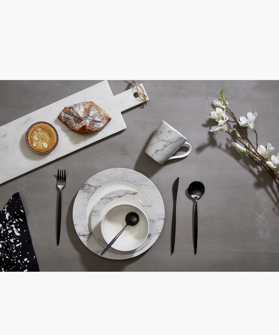Premier Modern Retro Cutlery Set, Matte Black Stainless Steel, 16pc Homeware/Dining/Tableware black