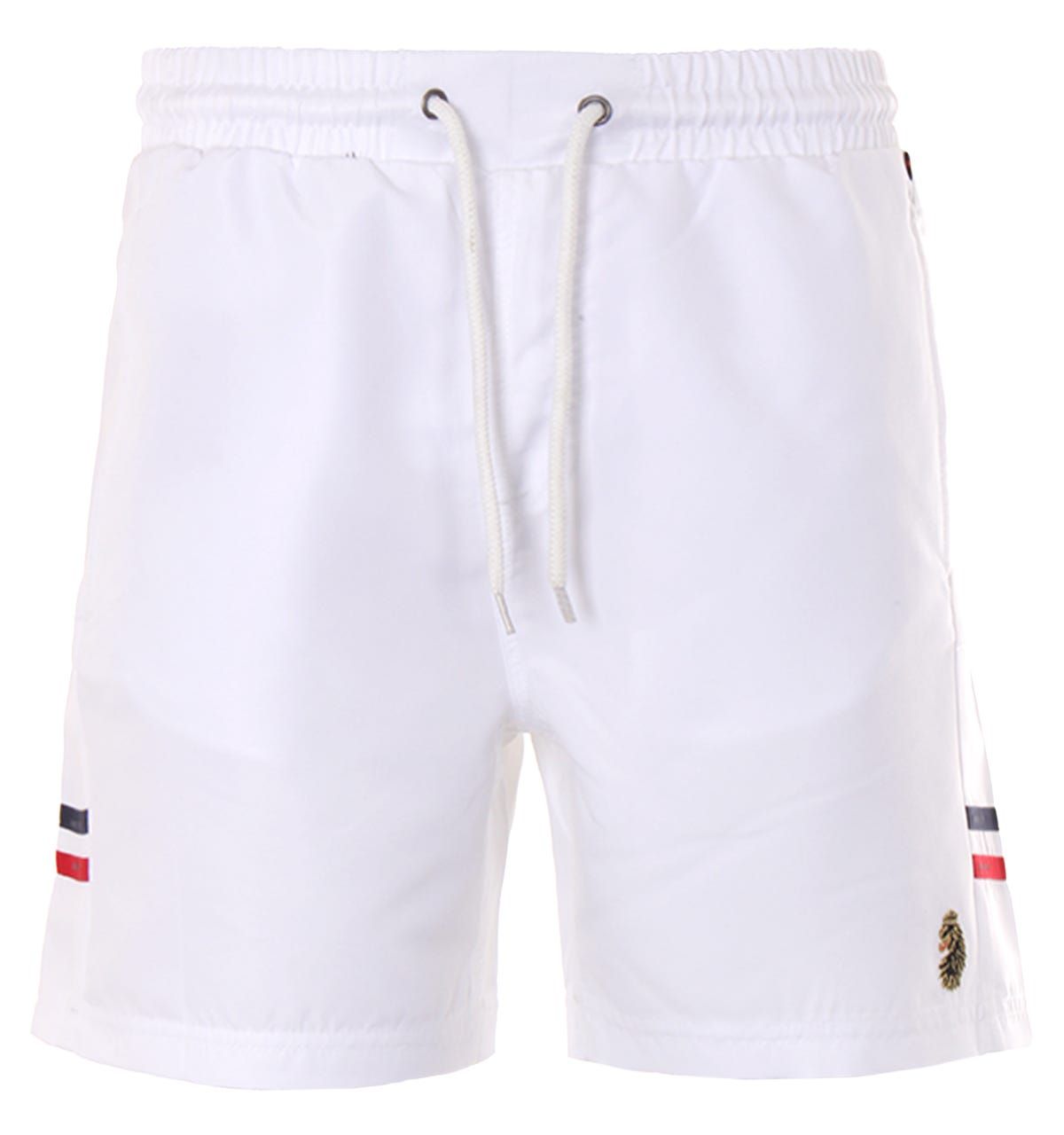 Luke 1977 is, without a doubt, the go-to brand if you're after a well crafted, witty and masculine item. Finished with the signature Luke Lion logo and taping, you're looking at one of the UK\'s top contemporary menswear brands. The Tapehead Swim Shorts are the perfect addition to your holiday wardrobe. Featuring contrast tape detailing with Luke 1977 raised text on both legs. Regular Fit, Polyester Composition with Mesh Lining, Drawstring Waist, Twin Side Seam Pockets, Contrast Tape Detailing, Luke 1977 Branding. Style & Fit: Regular Fit, Fits True to Size. Composition & Care: 100% Polyester, Machine Wash.