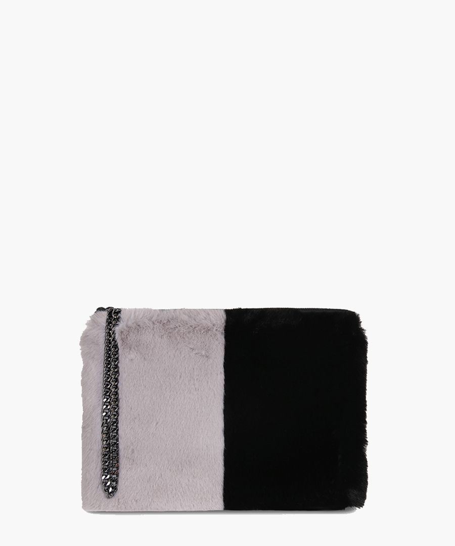 Stephanie The Kempton Collection grey and black clutch