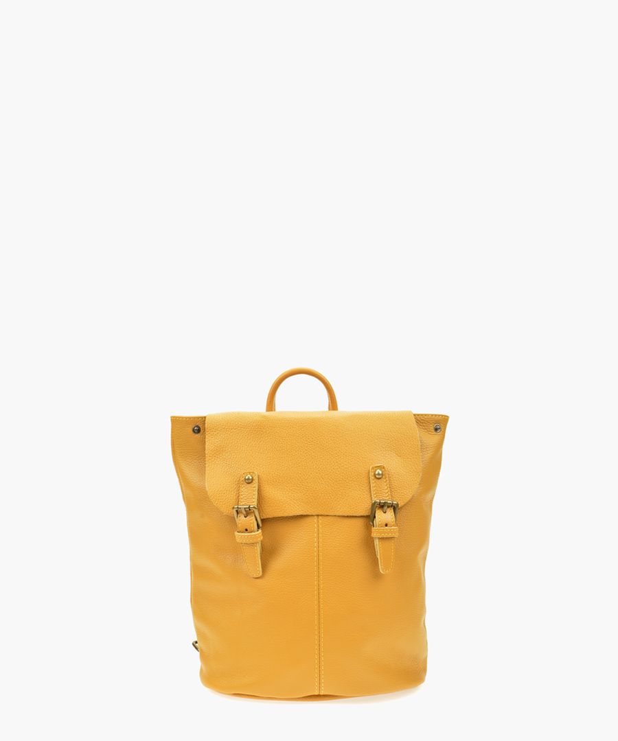Mustard leather backpack