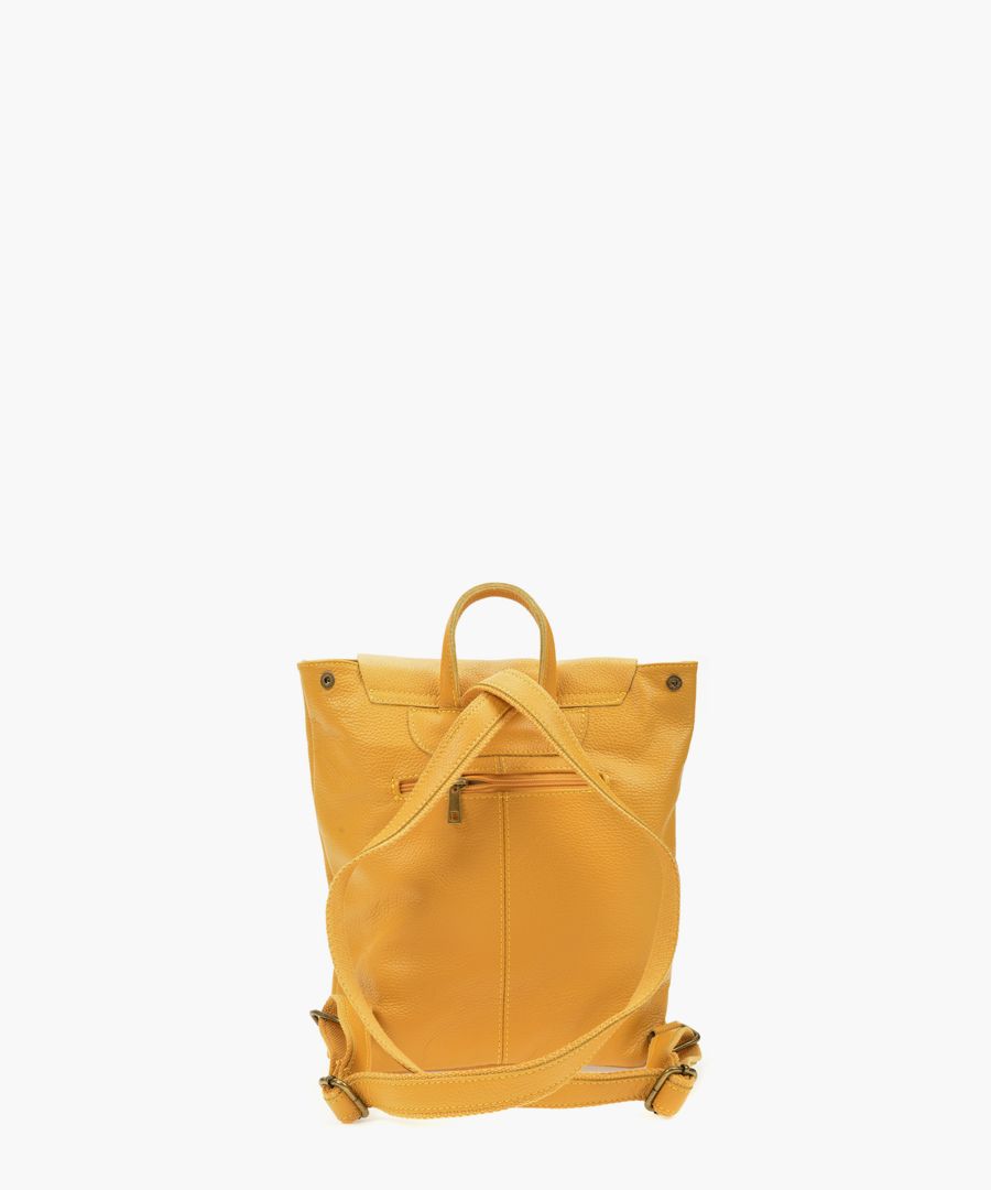 Mustard leather backpack
