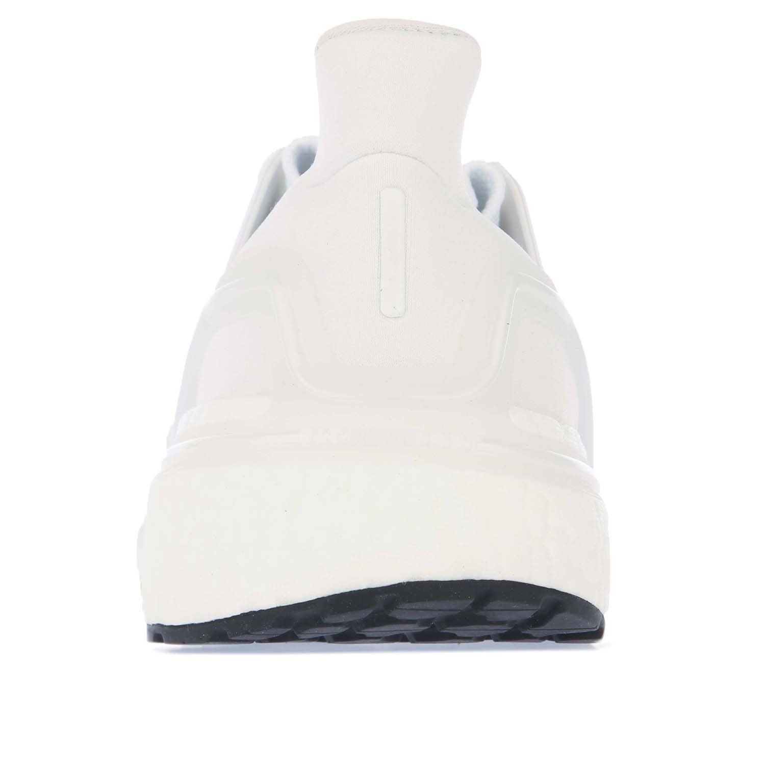 Womans adidas Ultraboost 20 Running Shoes in white.- adidas Primeknit+ textile upper.- Lace closure.- Tailored Fibre Placement locked-in fit.- High-performance running shoes.- Responsive Boost midsole.- Soft  comfortable elastane heel.- Stretchweb outsole with Continental™ Rubber.- Ref.: EG0713