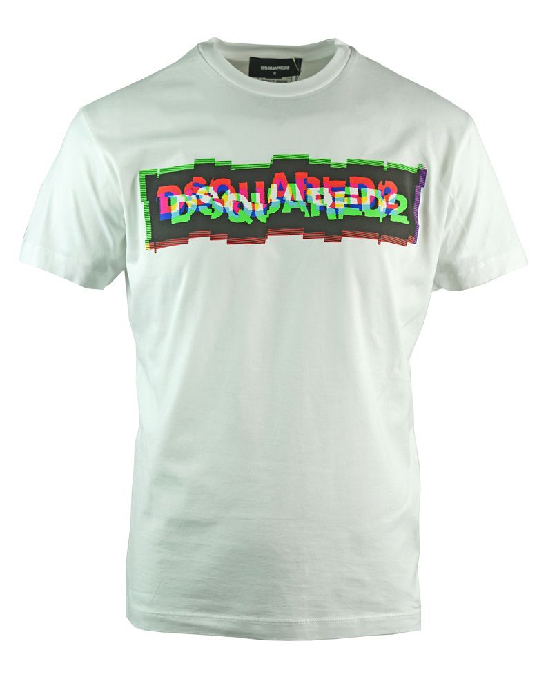 Dsquared2 Distorted Box Logo Cool Fit White T-Shirt. Short Sleeved White Tee. Cool Fit Style, Fits True To Size. 100% Cotton. Made In Portugal. S74GD0597 S22844 100