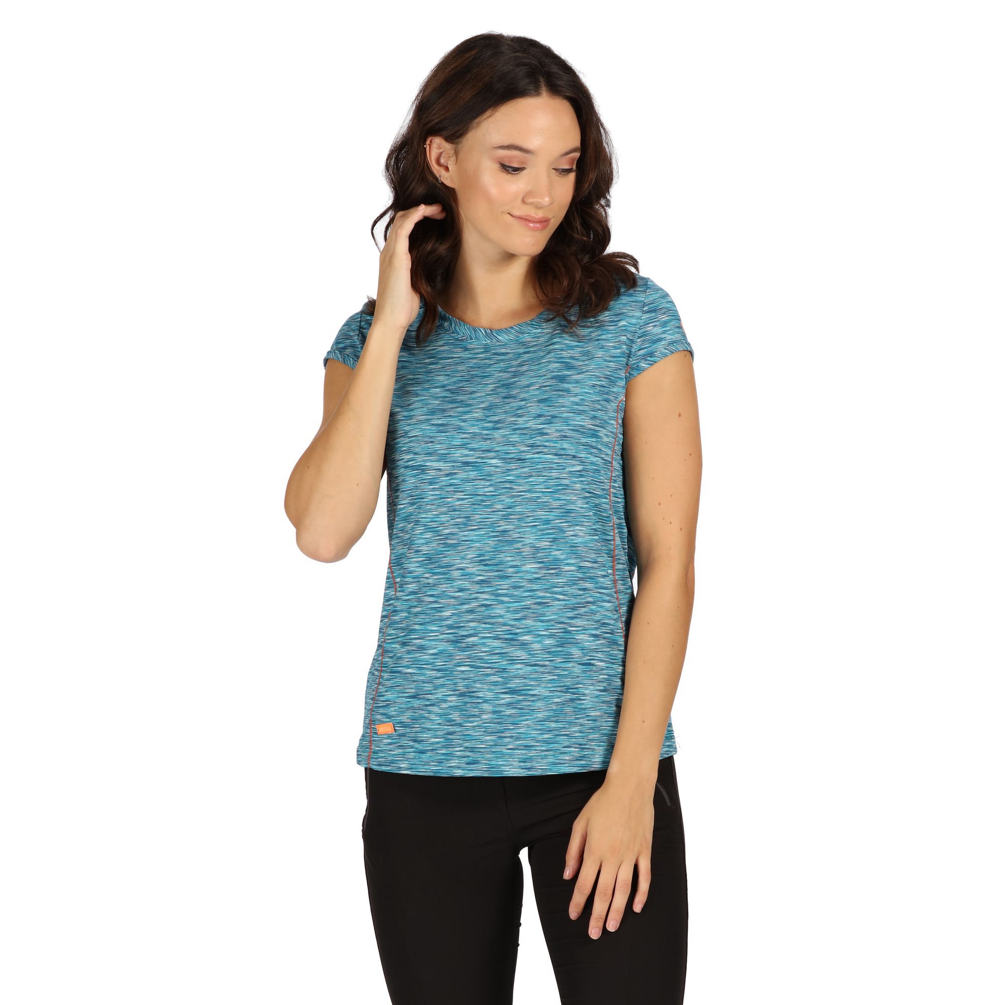 100% polyester. Womens short sleeve t-shirt. Made of soft-touch, marl polyester that efficiently transfers moisture away from your skin for lasting comfort. Designed with a hint of stretch to be form fitting without being tight to allow a natural range of movement during agile hikes and walks. With the Regatta print on the sleeve. Regatta Womens sizing (bust approx): 6 (30in/76cm), 8 (32in/81cm), 10 (34in/86cm), 12 (36in/92cm), 14 (38in/97cm), 16 (40in/102cm), 18 (43in/109cm), 20 (45in/114cm), 22 (48in/122cm), 24 (50in/127cm), 26 (52in/132cm), 28 (54in/137cm), 30 (56in/142cm), 32 (58in/147cm), 34 (60in/152cm), 36 (62in/158cm).