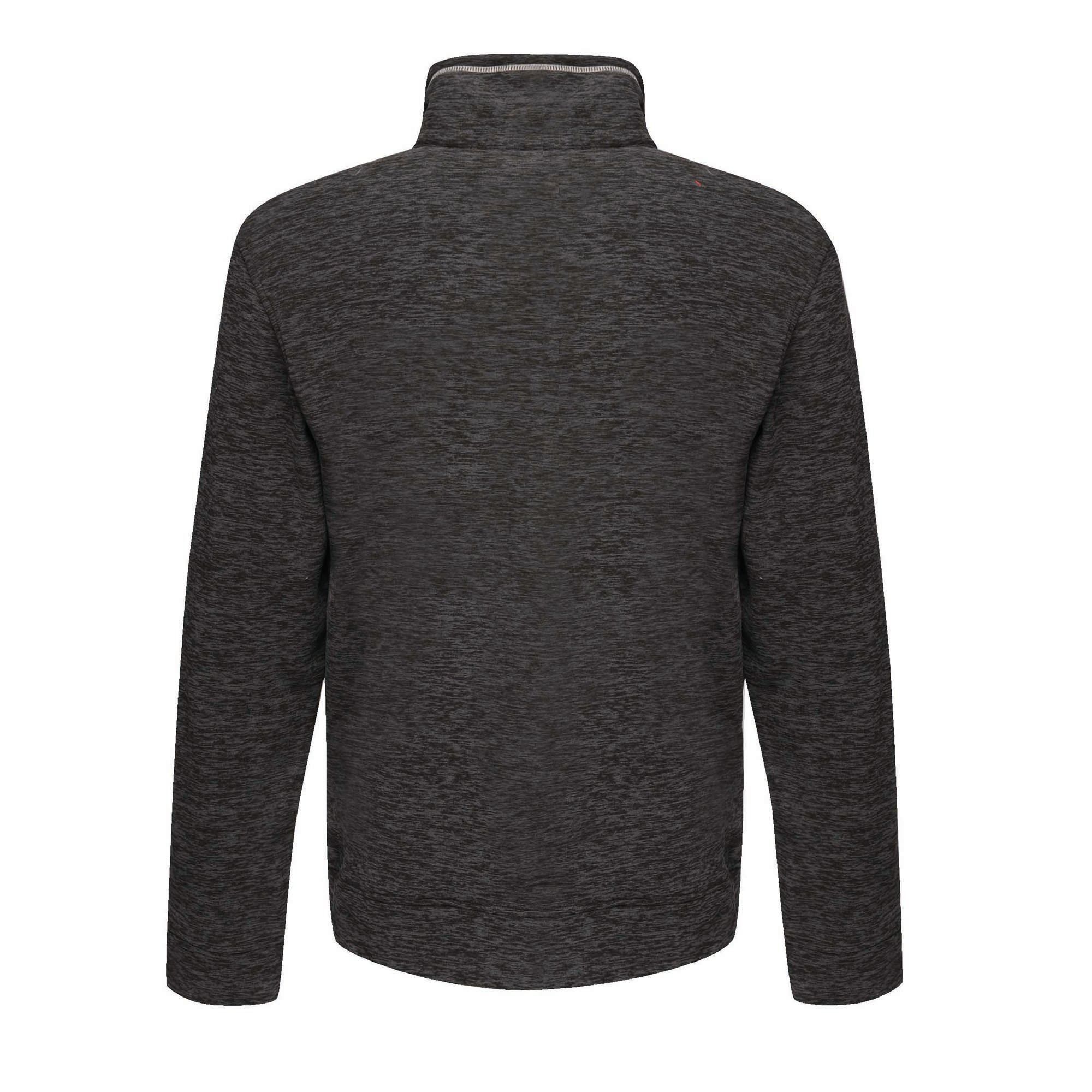 100% polyester marl knit effect fleece. 1 side anti-pill Symmetry fleece. Quick drying. Chin guard. 2 zipped lower pockets.Self fabric cuffs.