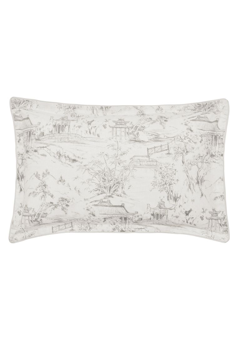 A classic toile style pattern with romantic scene and foliage design in light grey on an ivory base. The design reverses to a vertical stripe, all made from 100% BCI cotton ensuring the cotton we use is better for the environment and for those who produce it. Includes Pillowcase(s). Machine Washable. Made in Pakistan.