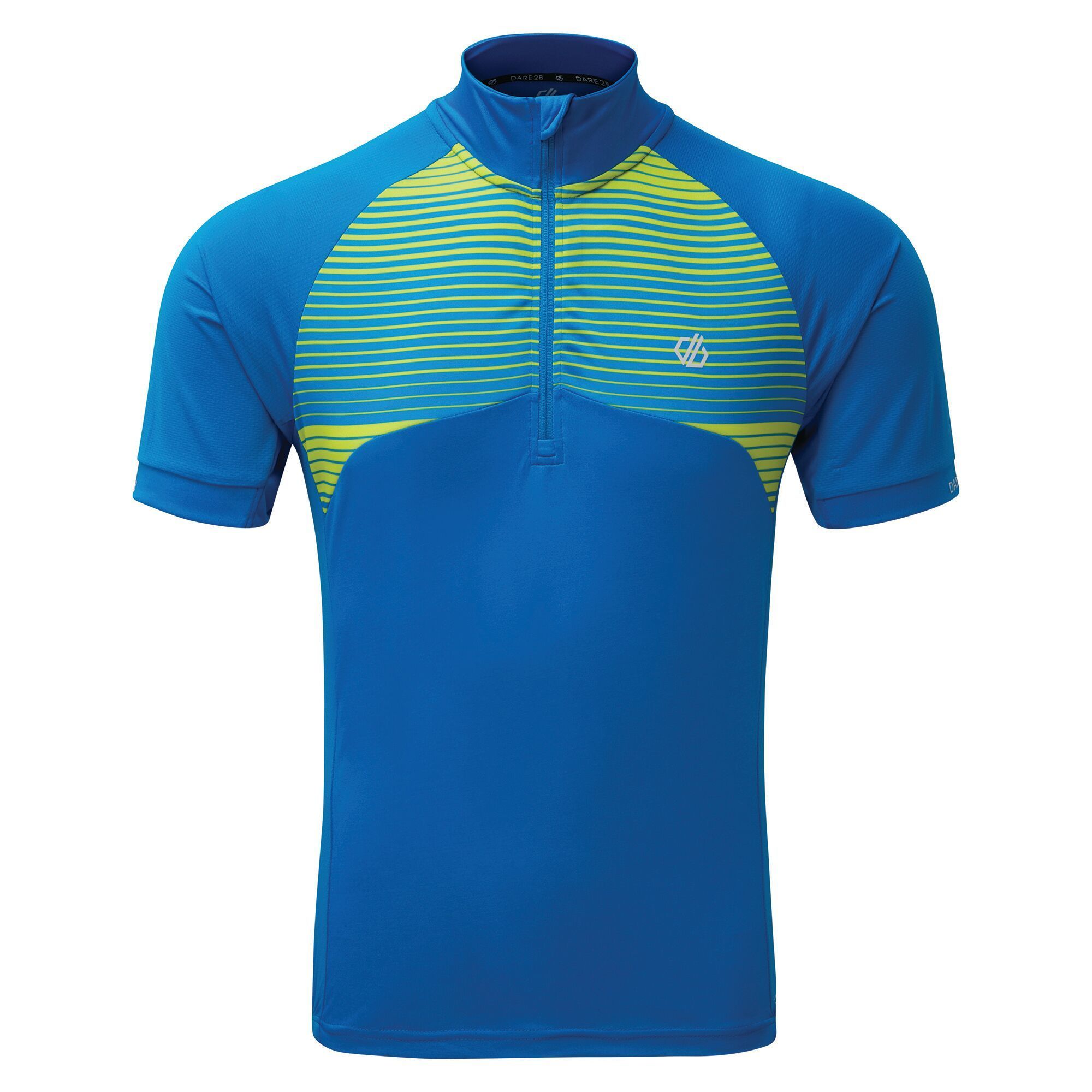 Material: 100% Polyester. Lightweight cycling jersey made from sweat-wicking Q-Wic tech-polyester with airflow mesh sleeves and side panels. Shaped collar and long back with scooped part elasticated hem. Anti-bacterial odour control treatment. 1/2 length centre front venting zip with autolock slider and inner zip guard. 3 compartment pockets at rear with zipped security pocket.