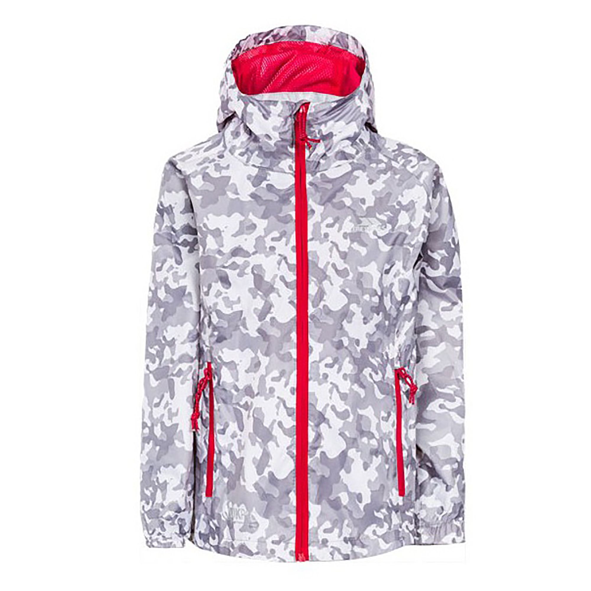 Unisex shell jacket. Adjustable grown on hood. 2 zip pockets. Full elasticated cuff. Full length internal front storm flap. Ventilated back yoke. Contrast low profile zips. Jacket packs into pouch. Waterproof 5000mm, breathable 5000mvp, windproof, taped seams. Shell: 100% Polyester PU coating, Mesh: 100% Polyester. Trespass Childrens Chest Sizing (approx): 2/3 Years - 21in/53cm, 3/4 Years - 22in/56cm, 5/6 Years - 24in/61cm, 7/8 Years - 26in/66cm, 9/10 Years - 28in/71cm, 11/12 Years - 31in/79cm.