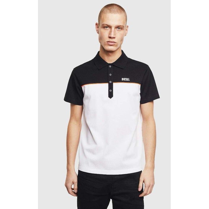Brand: Diesel Gender: Men Type: Polo Season: Spring/Summer  PRODUCT DETAIL • Color: black • Pattern: plain • Fastening: buttons • Sleeves: short • Collar: classic  COMPOSITION AND MATERIAL • Composition: -100% cotton  •  Washing: machine wash at 30°