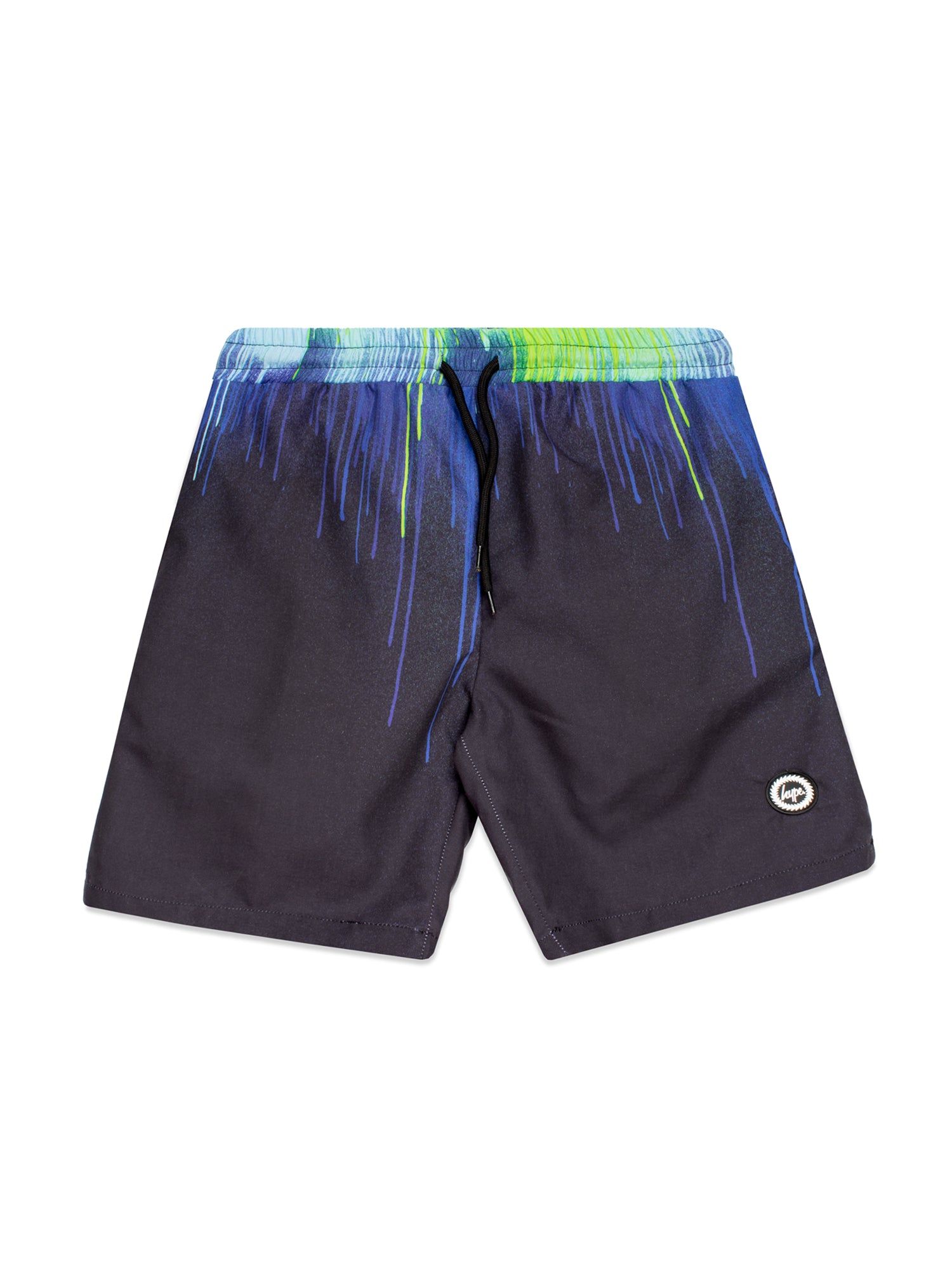 Stay cool by the pool this summer with the HYPE. Pacific Drips Crest Swim Shorts. Designed in our swimming short shape with quick-drying poly fabric, a mesh inner layer, and an elasticated waistband for a custom feel. Boasting an all-over drip print in a blue, black and green colour palette and featuring our rubberised HYPE. crest. 