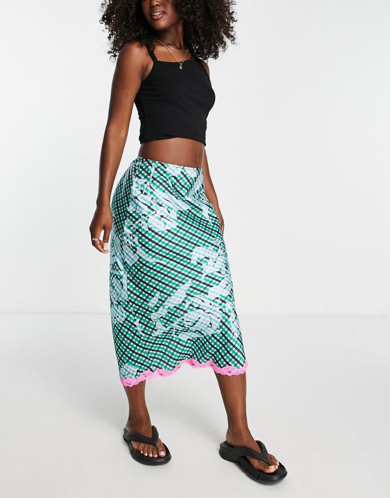 Skirts by Topshop *insert heart-eyes emoji here?* All-over print High rise Lace trim Regular fit Sold by Asos