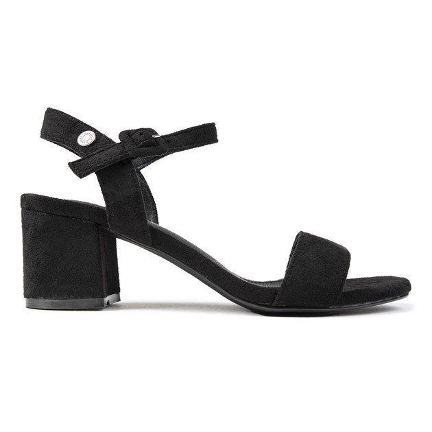This Sandal Is A Gorgeous Black Shoe From Refresh With An Adjustable Buckle, Subtle Branding And Cushioned Innersole. It's Vegan Approved, Has A 6cm Block Heel And Features A Soft Upper For Comfortable Wear And A Stylish Look.