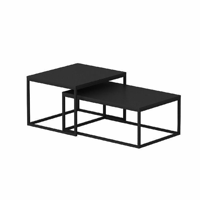 This stylish and functional coffee table is the perfect solution for furnishing the living area and keeping magazines and small items tidy. Easy-to-clean, easy-to-assemble kit included. Color: Black | Product Dimensions: W60xD45xH47 cm, W45xD72xH37 cm | Material: Melamine Chipboard | Product Weight: 12,35 Kg | Supported Weight: 20 Kg | Packaging Weight: W83xD52xH14 cm Kg | Number of Boxes: 1 | Packaging Dimensions: W83xD52xH14 cm.