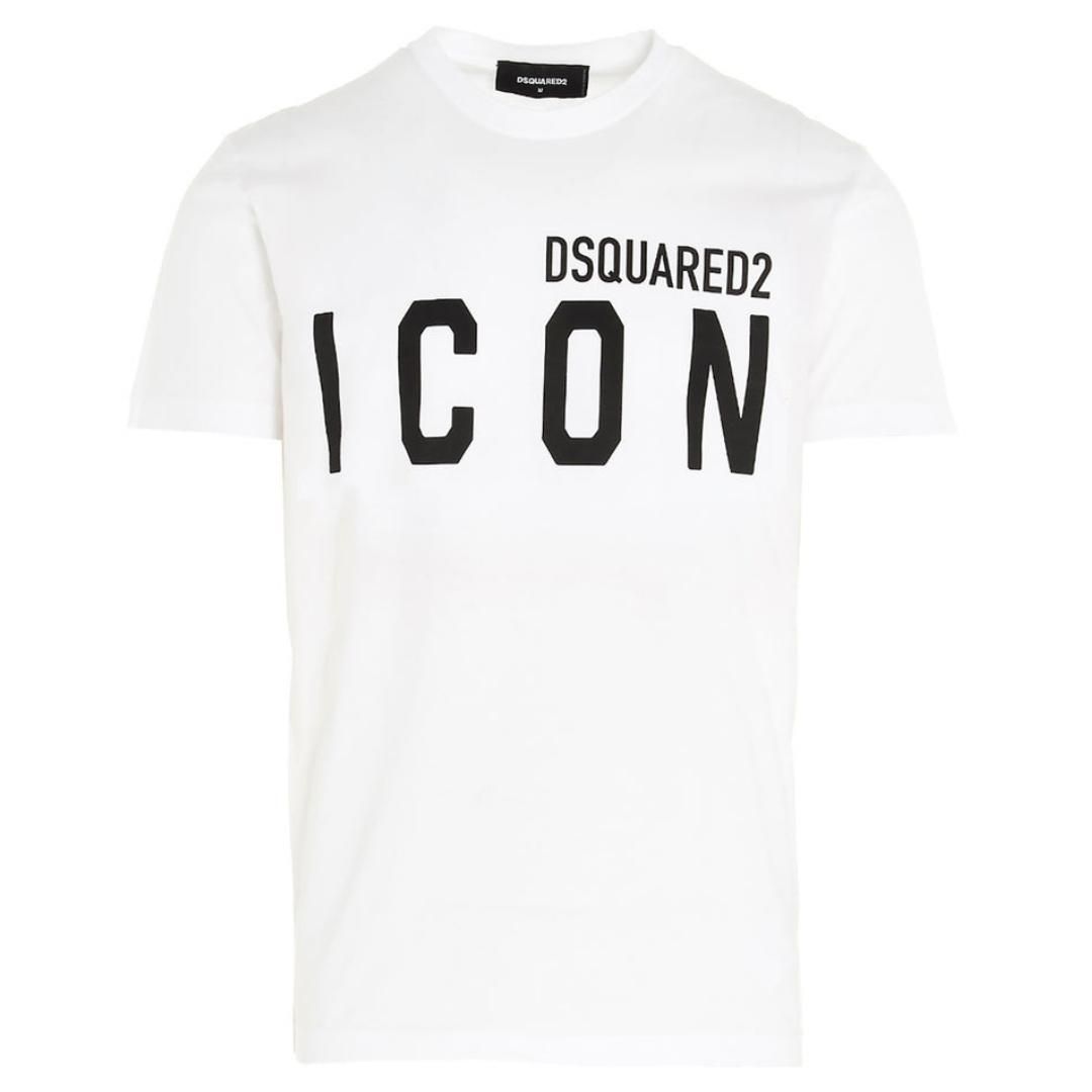 Dsquared2 ICON Black Print White T-Shirt