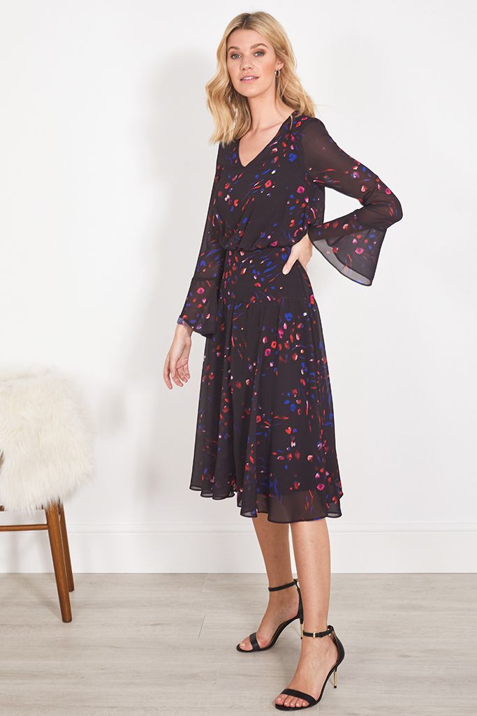 King Abstract Print Fit n Flare Dress
