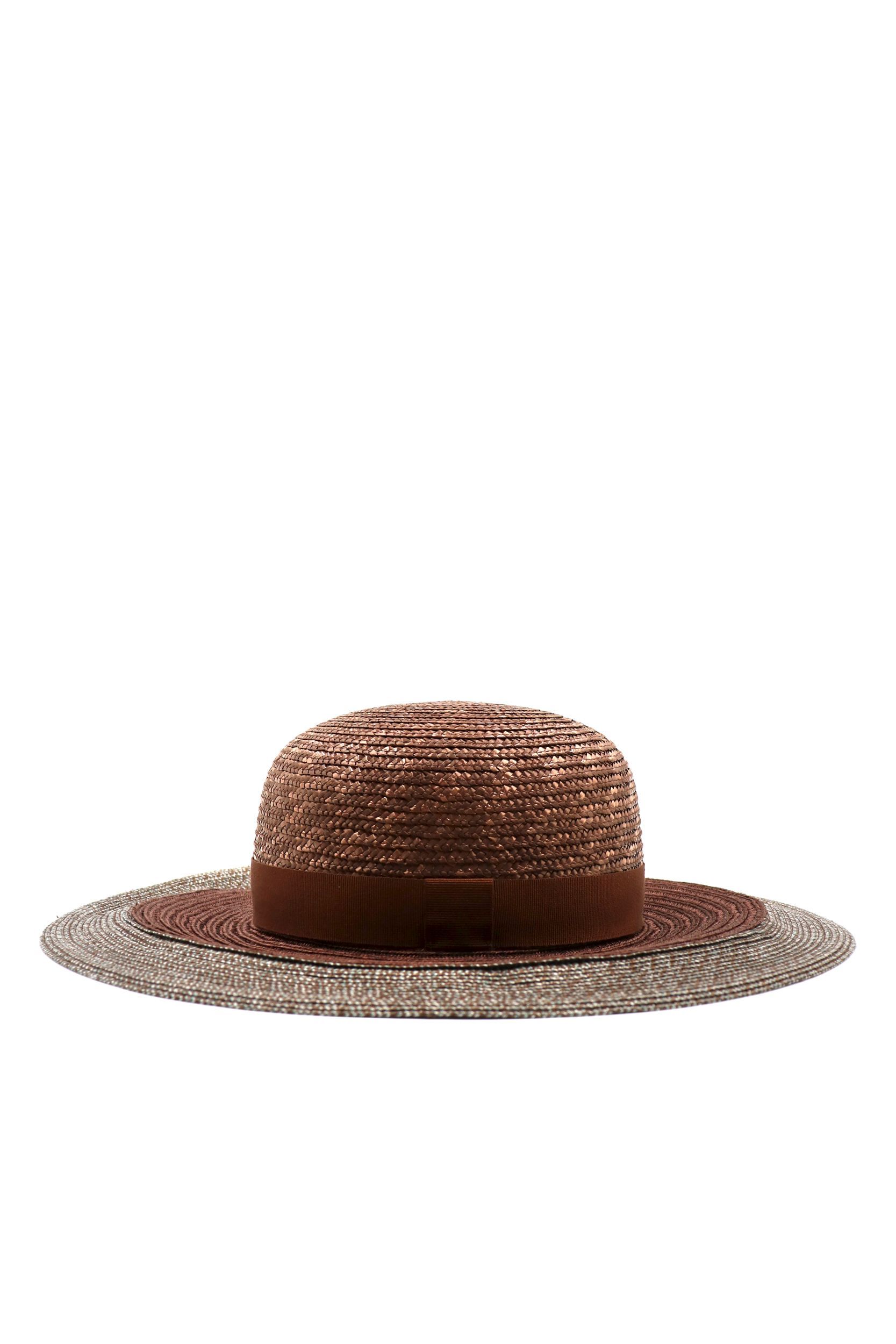 HAT ELEVENTY, OTHER MATERIALS 64%, LINEN 16%, CANVAS 10%, POLYESTER 10%, color BROWN, Model Name PAMELA, SS20, product code A80CPLA01TES0A15105
